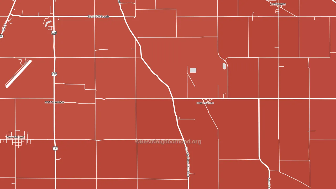 Whitesville, IN block-group political-lean map