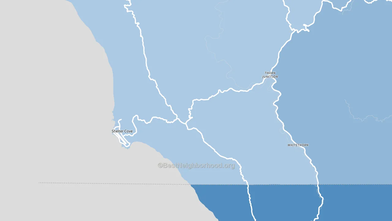 Whitethorn, CA block-group political-lean map