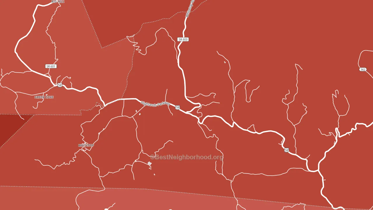 Whitetop, VA block-group political-lean map