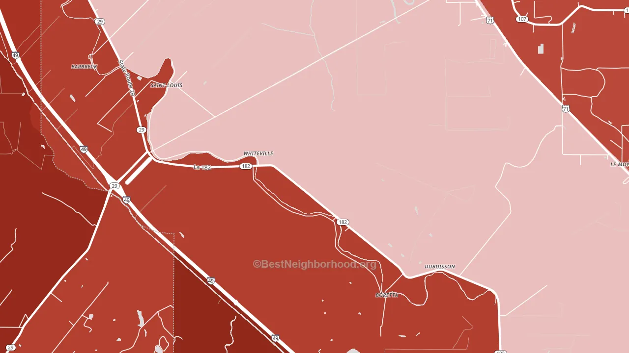 Whiteville, LA block-group political-lean map