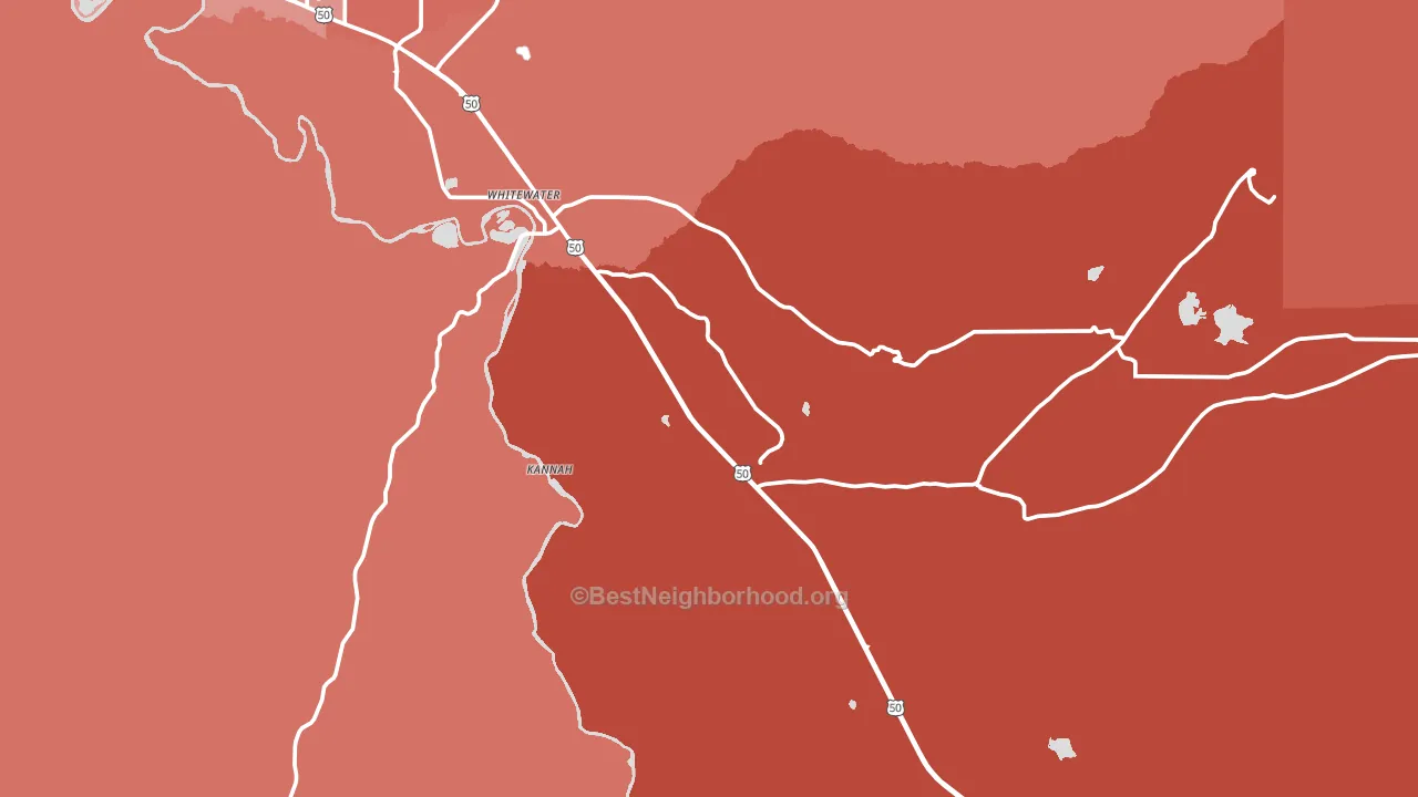 Whitewater, CO block-group political-lean map