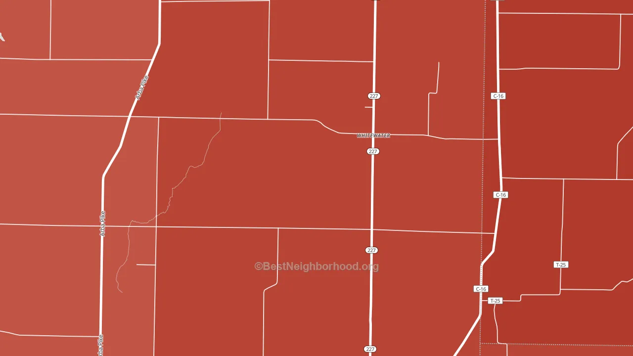 Whitewater, IN block-group political-lean map