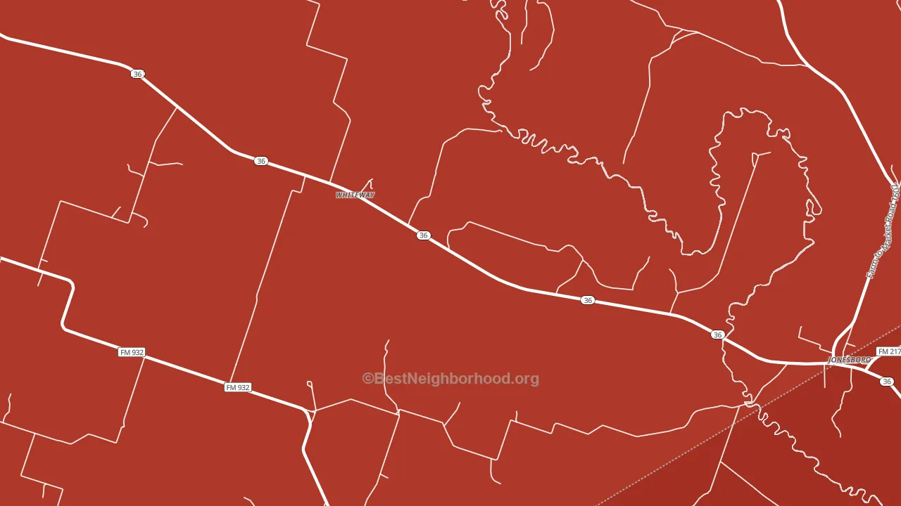 Whiteway, TX block-group political-lean map