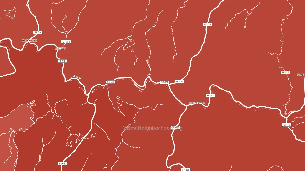 Whitewood, VA block-group political-lean map