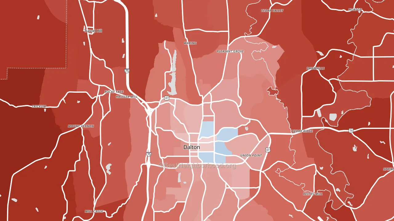 Whitfield County, GA block-group political-lean map
