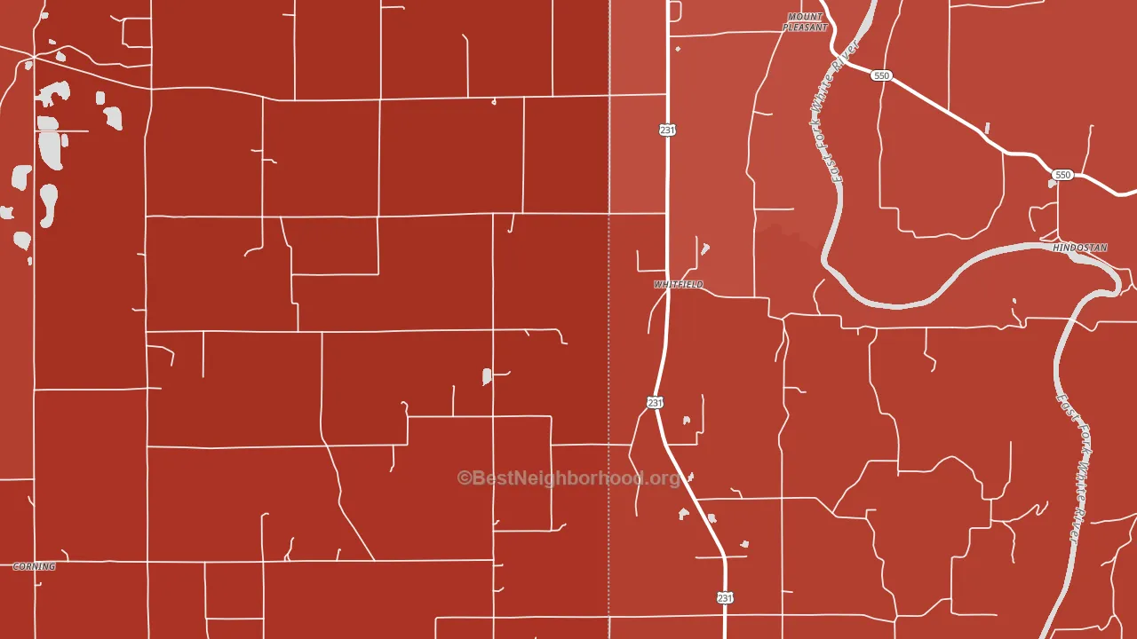 Whitfield, IN block-group political-lean map