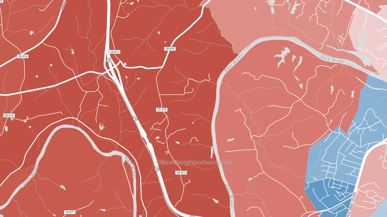Whitfield, VA block-group political-lean map