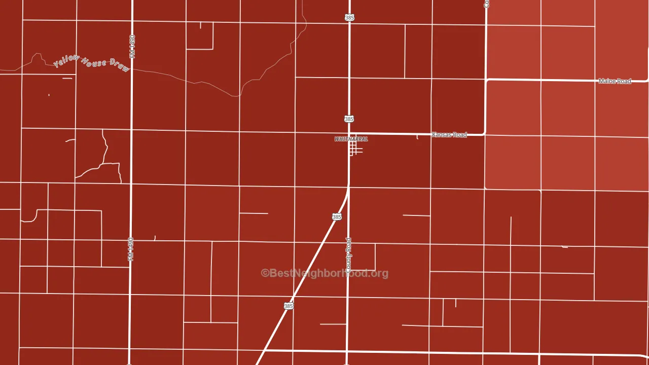 Whitharral, TX block-group political-lean map