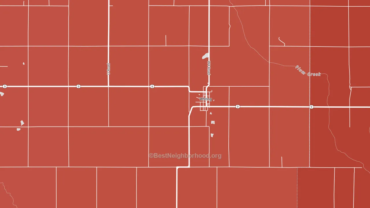 Whiting, KS block-group political-lean map