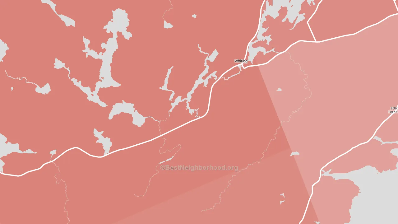 Whiting, ME block-group political-lean map
