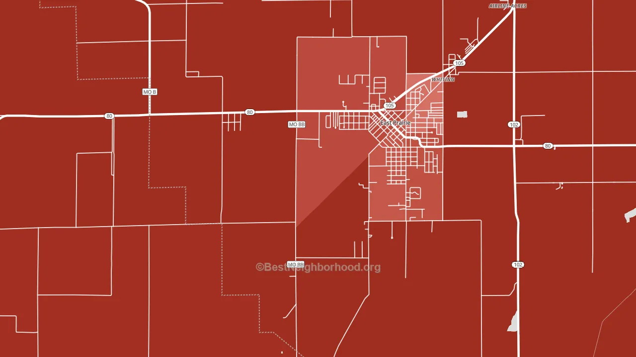 Whiting, MO block-group political-lean map