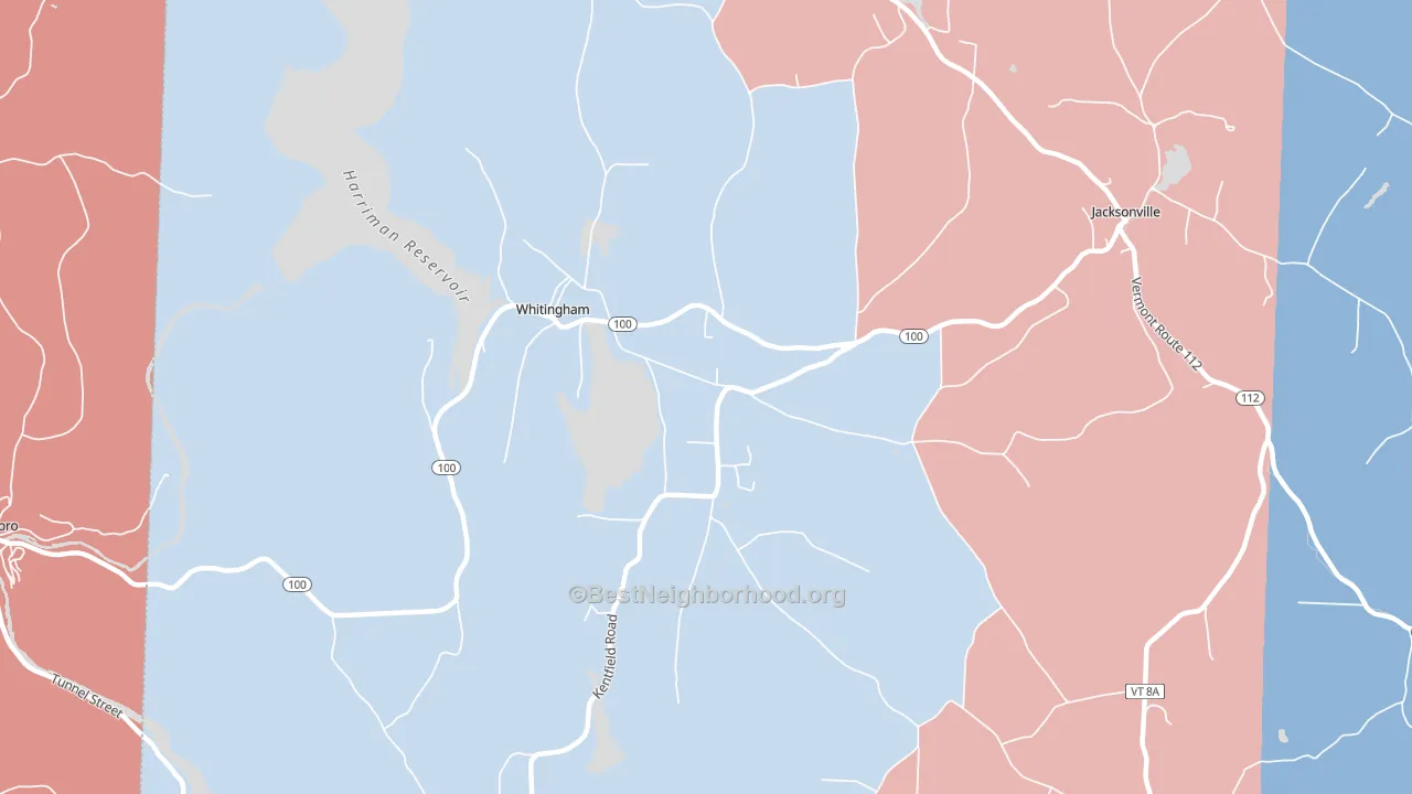 Whitingham, VT block-group political-lean map