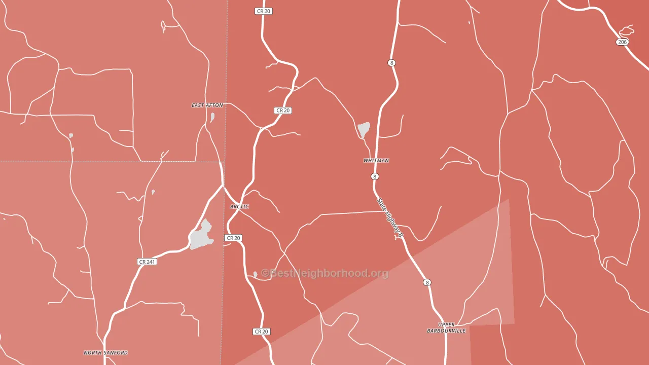 Whitman, NY block-group political-lean map