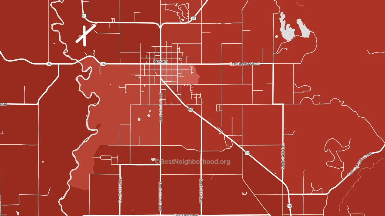 Whitney, ID block-group political-lean map