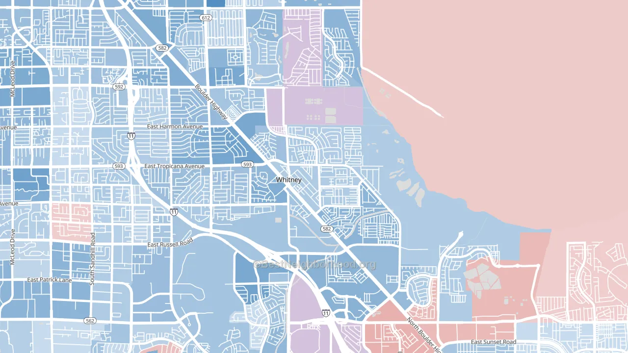 Whitney, NV block-group political-lean map