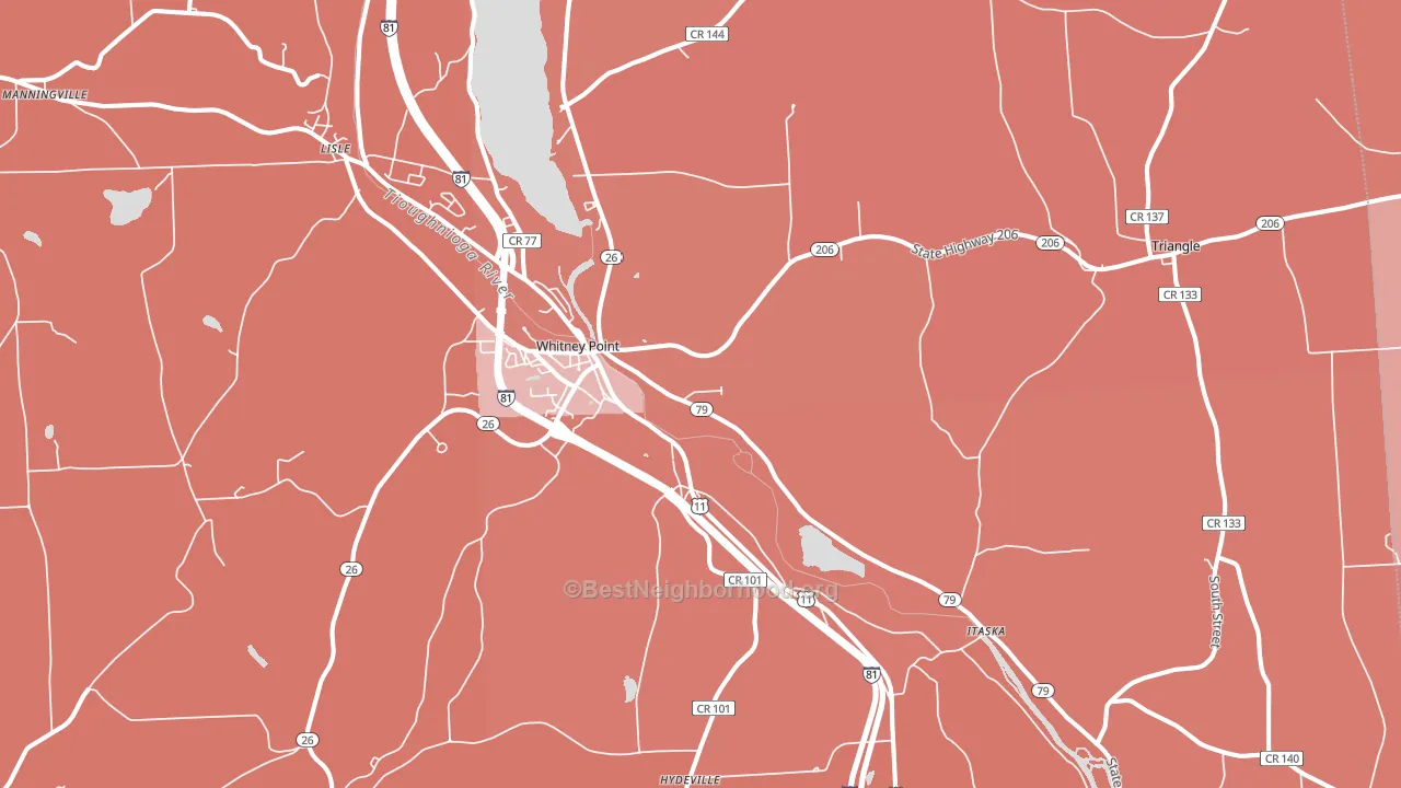 Whitney Point, NY block-group political-lean map