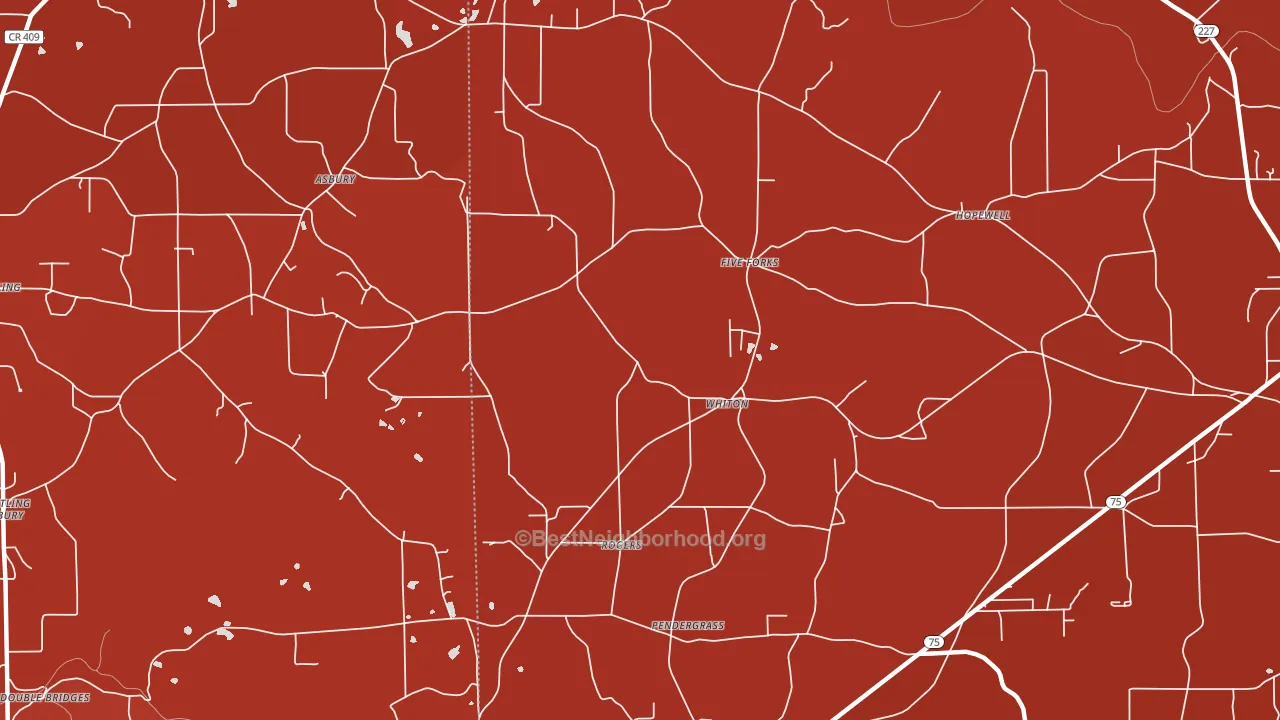 Whiton, AL block-group political-lean map