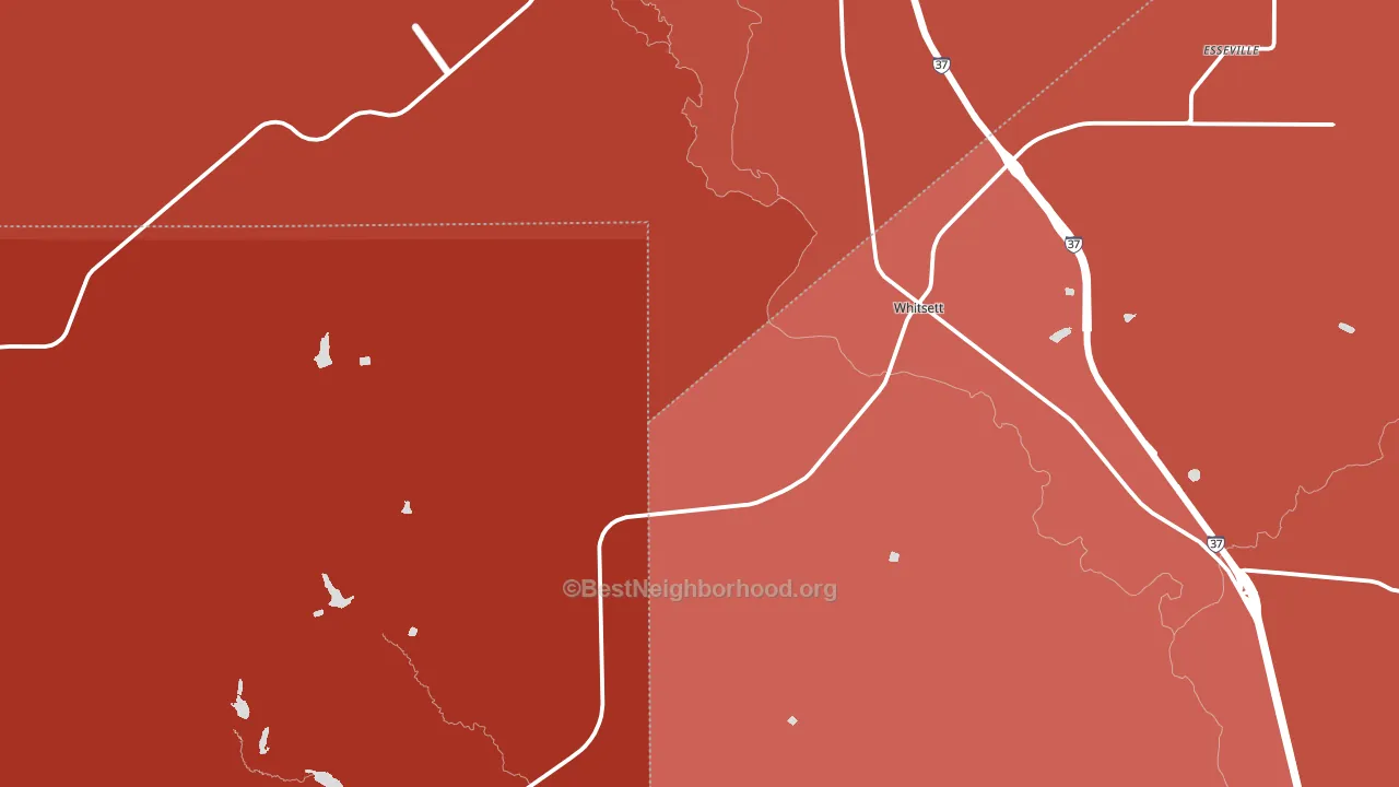 Whitsett, TX block-group political-lean map