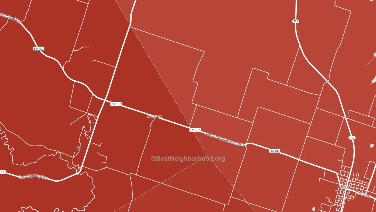 Whitson, TX block-group political-lean map