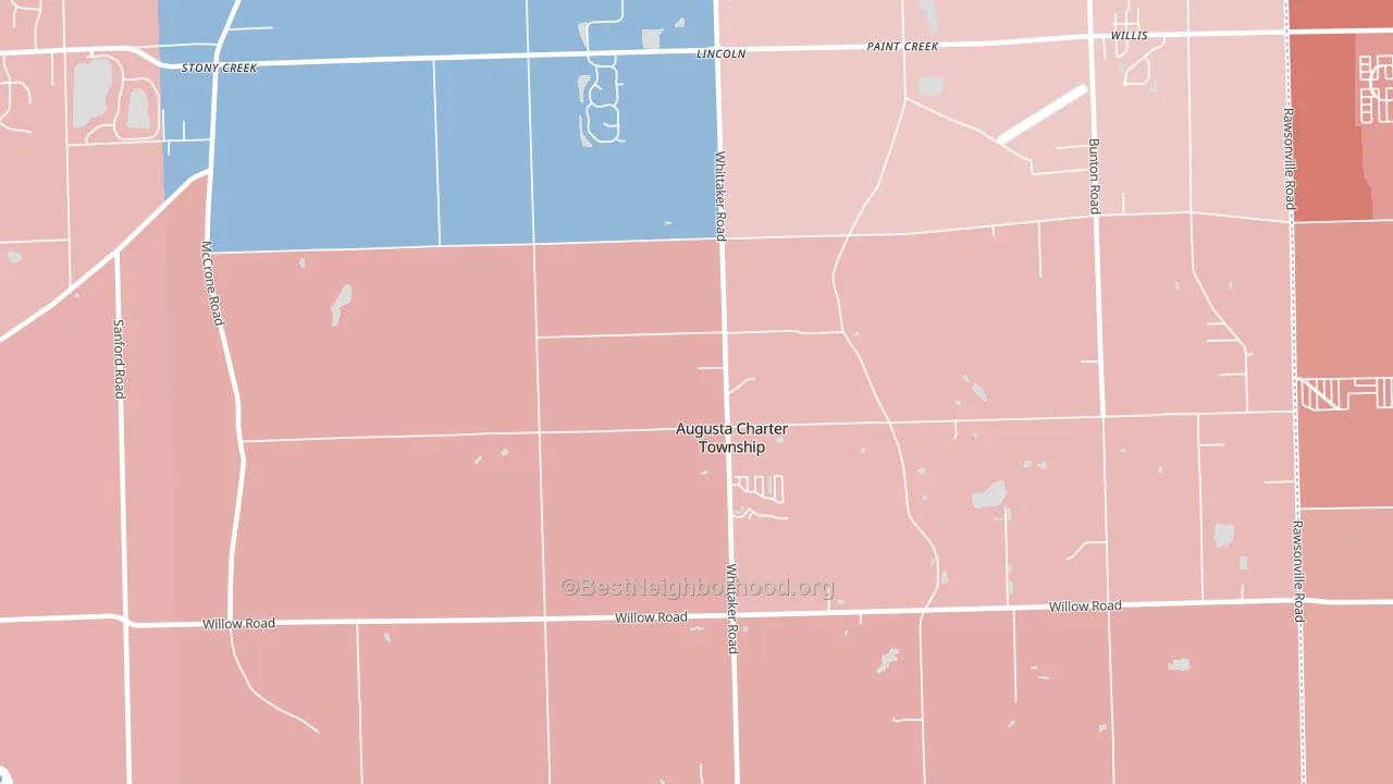 Whittaker, MI block-group political-lean map