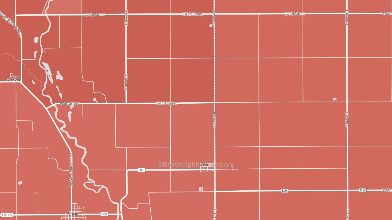 Whitten, IA block-group political-lean map