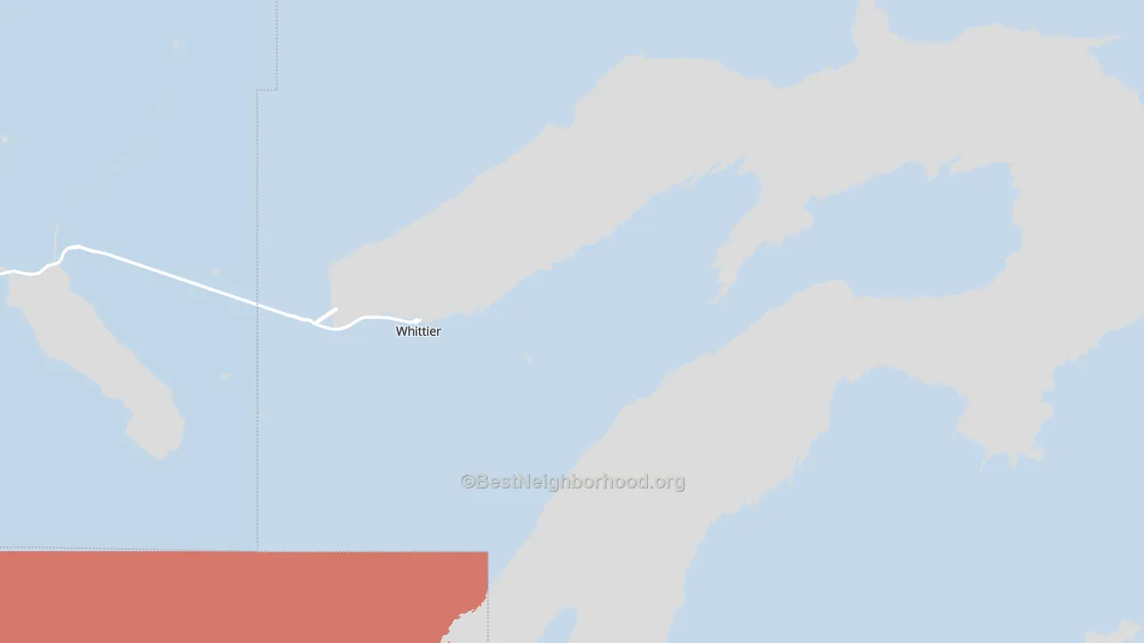 Whittier, AK block-group political-lean map