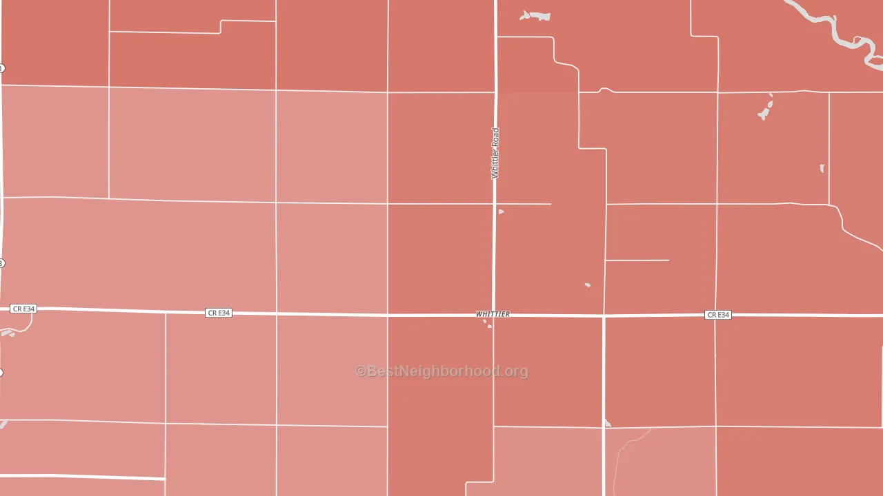 Whittier, IA block-group political-lean map