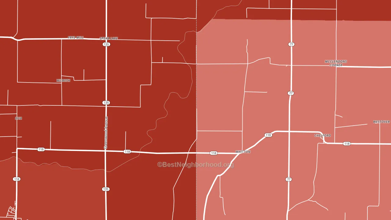 Whitton, AR block-group political-lean map