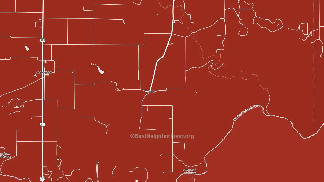 Whon, TX block-group political-lean map