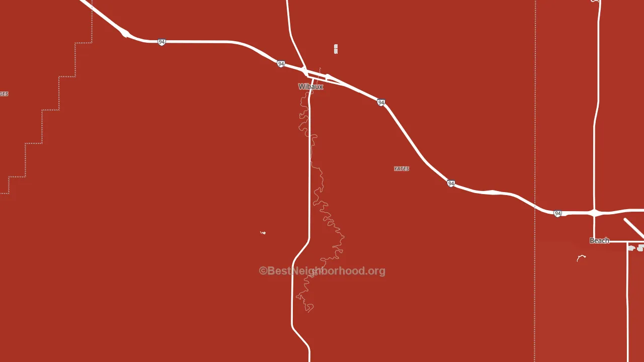Wibaux, MT block-group political-lean map