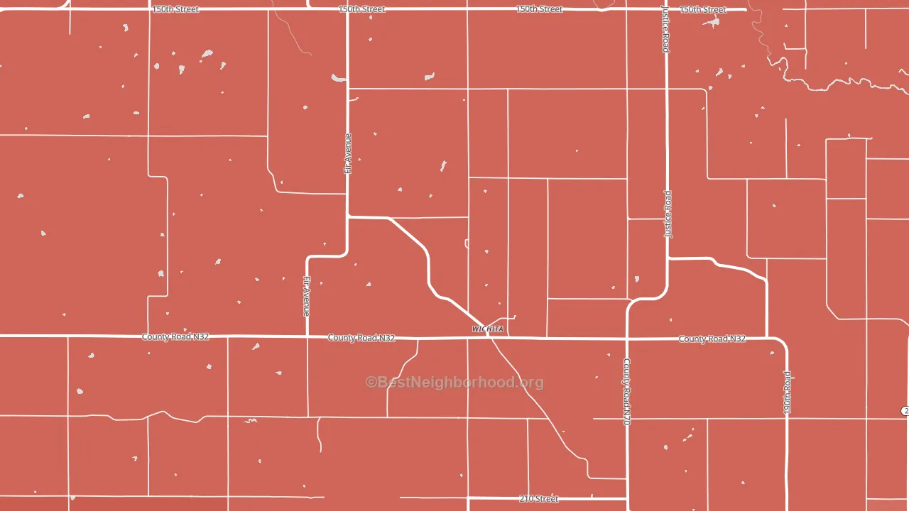 Wichita, IA block-group political-lean map