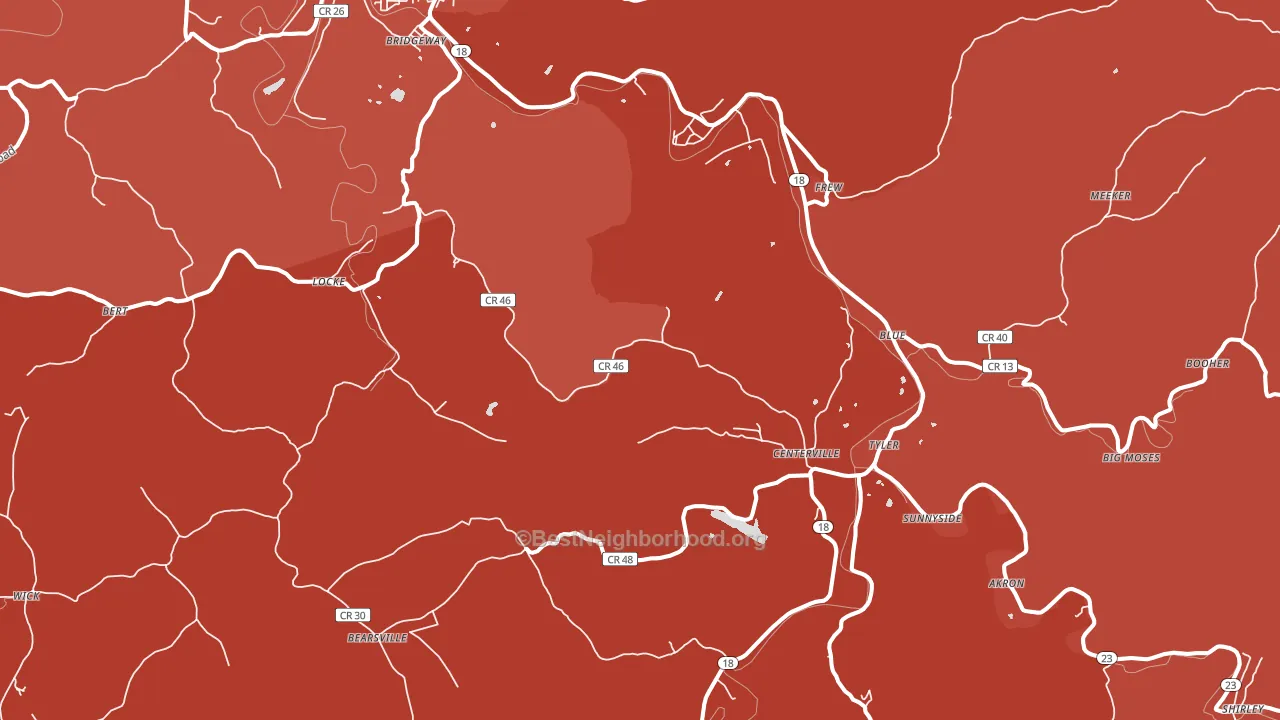 Wick, WV block-group political-lean map