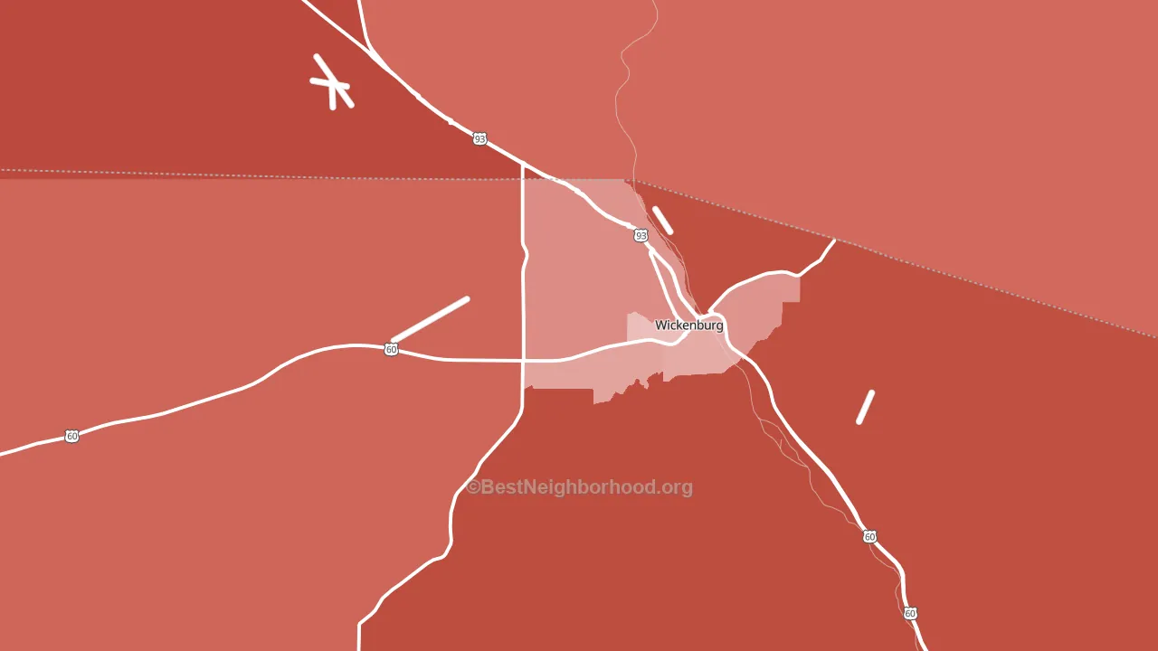 Wickenburg, AZ block-group political-lean map
