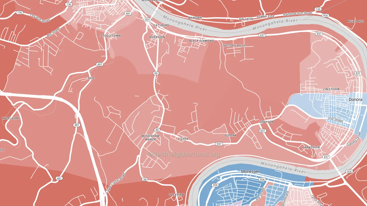 Wickerham Manor-Fisher, PA block-group political-lean map