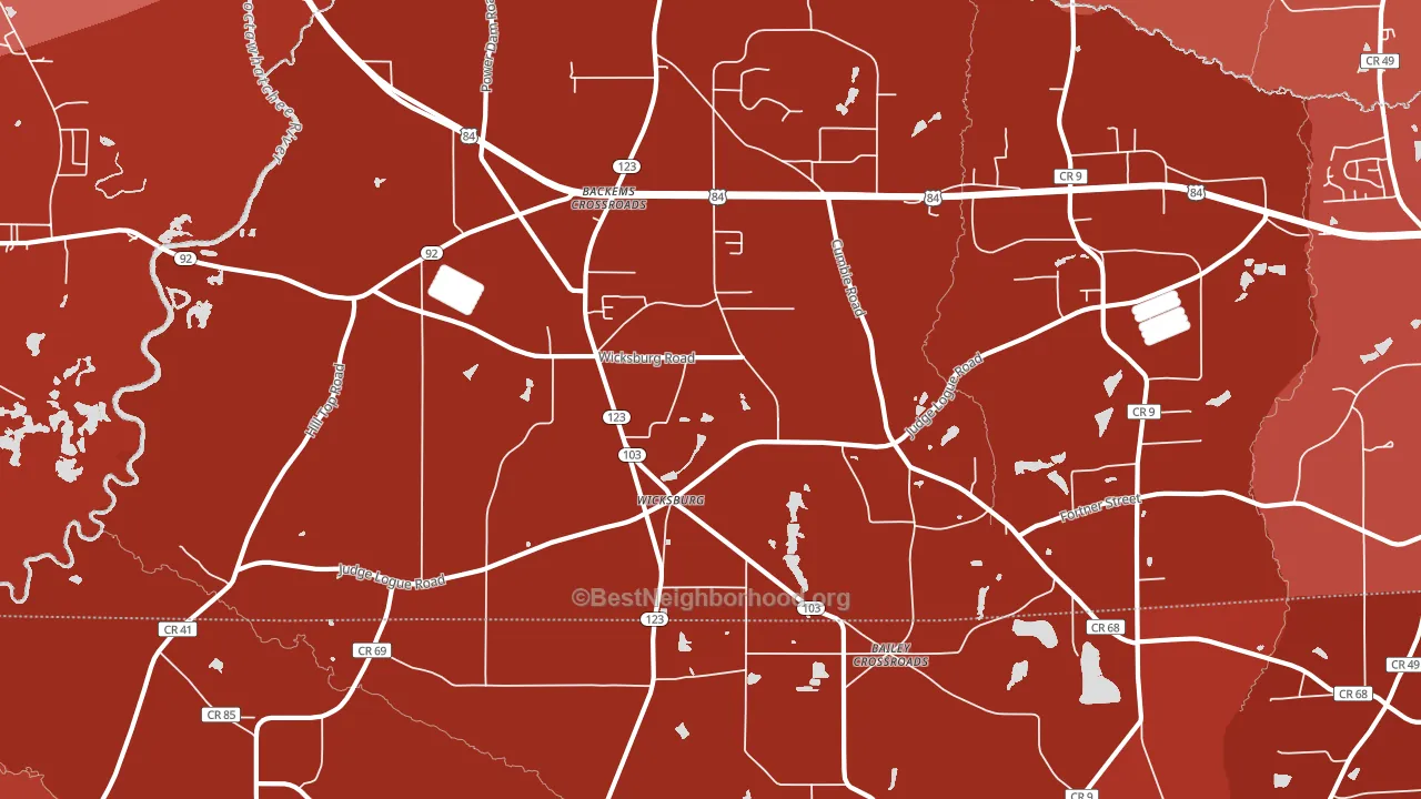 Wicksburg, AL block-group political-lean map