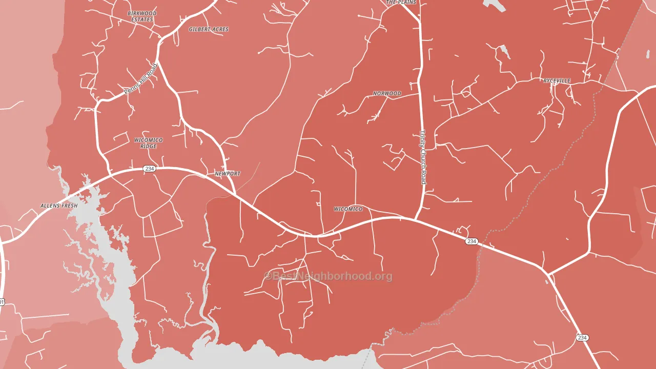 Wicomico, MD block-group political-lean map