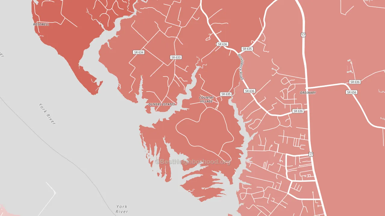Wicomico, VA block-group political-lean map