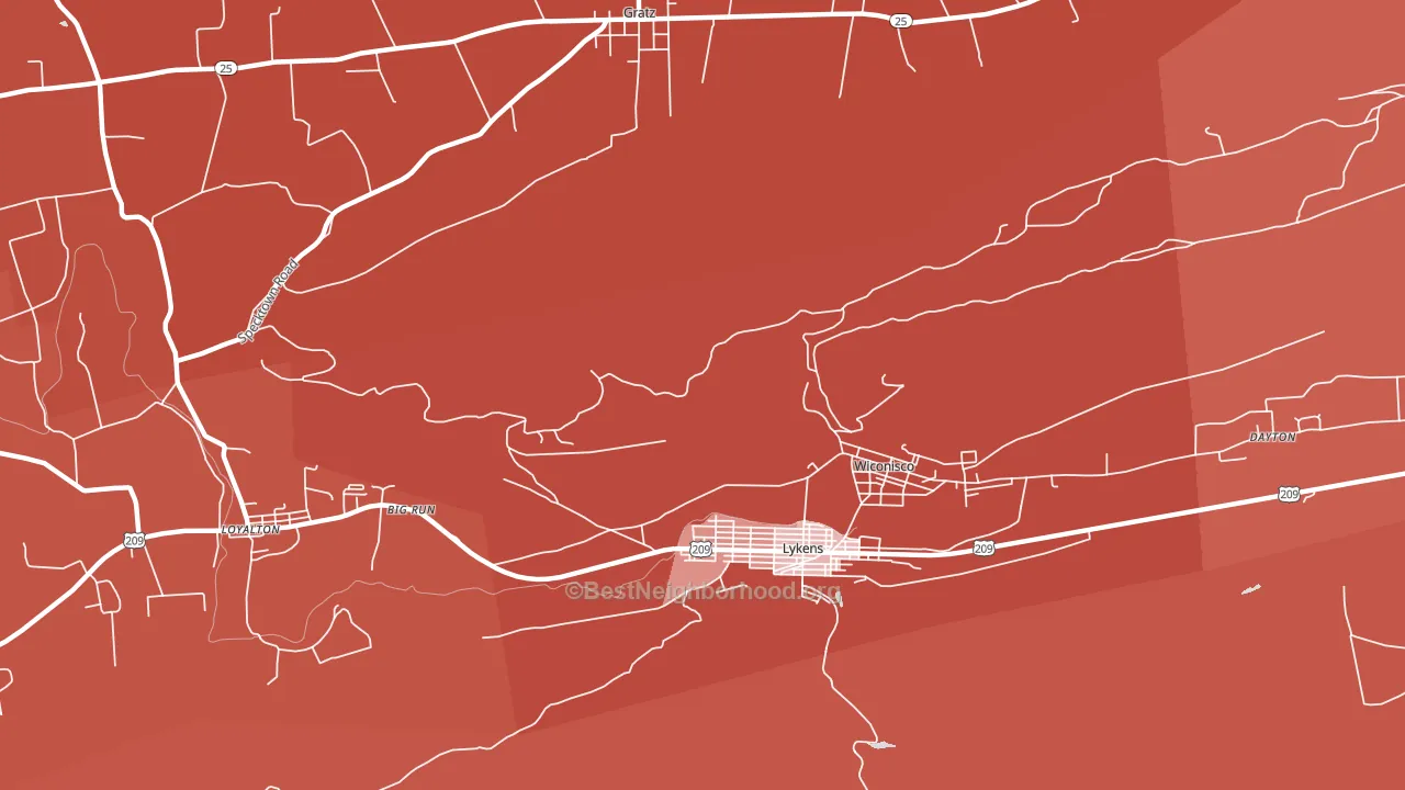 Wiconisco, PA block-group political-lean map