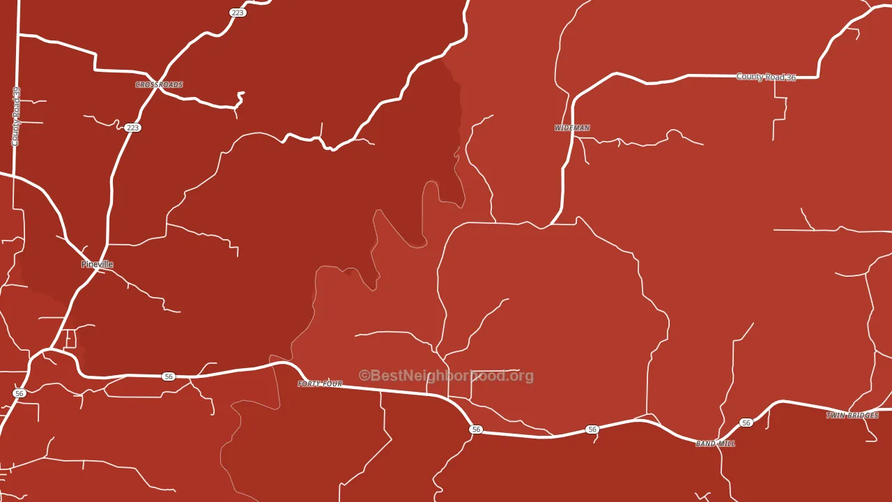 Wideman, AR block-group political-lean map
