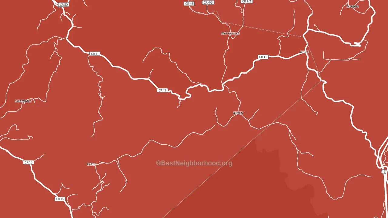 Widen, WV block-group political-lean map