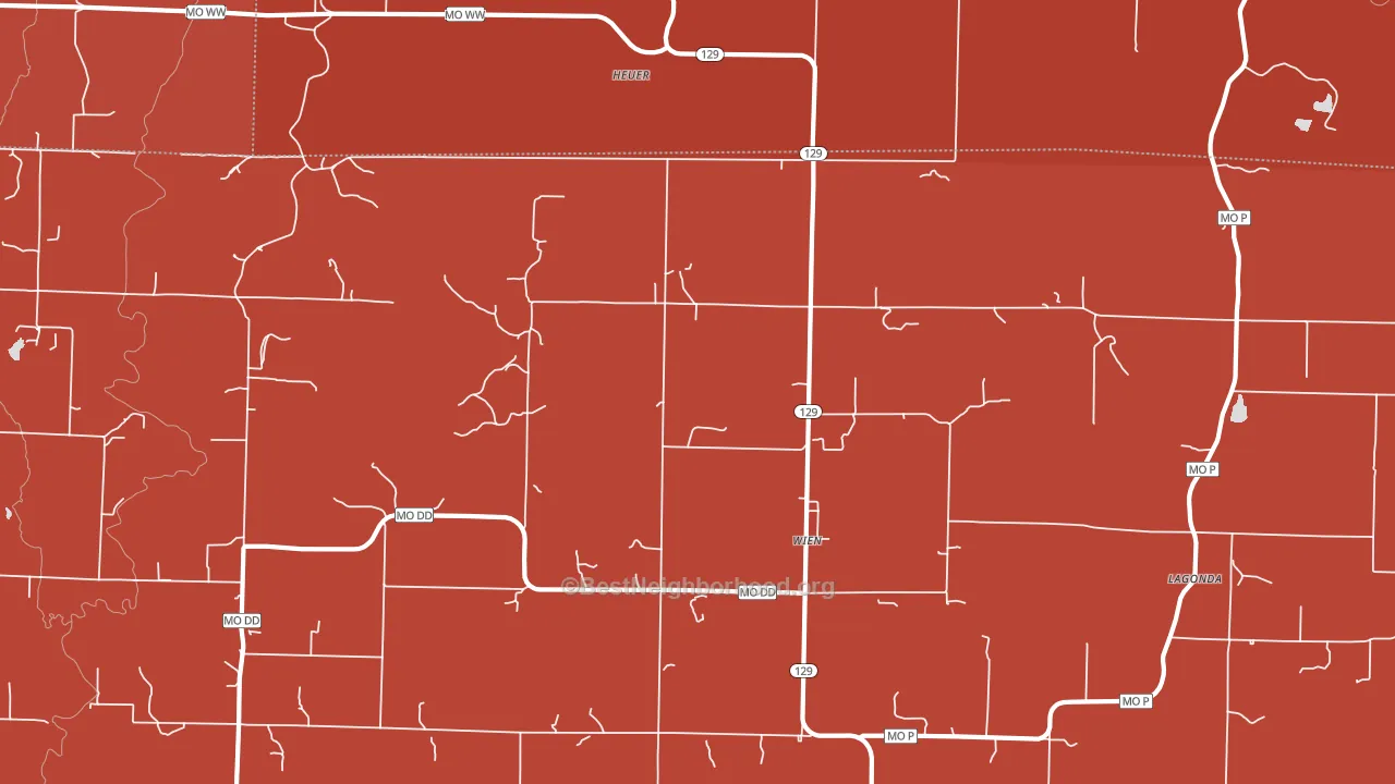Wien, MO block-group political-lean map