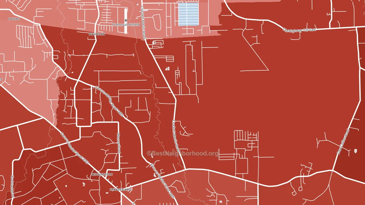 Wigginsville, TX block-group political-lean map