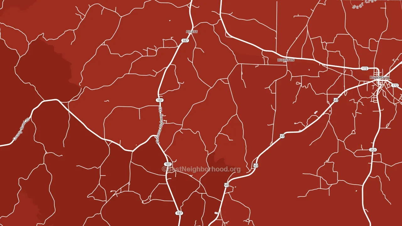 Wiginton, AL block-group political-lean map