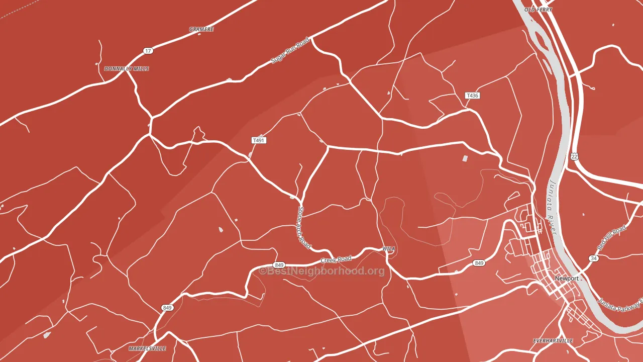 Wila, PA block-group political-lean map