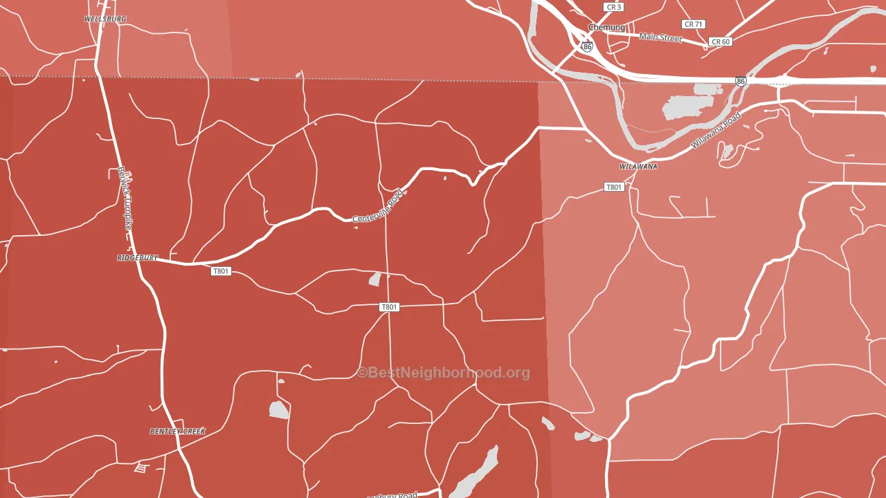Wilawana, PA block-group political-lean map