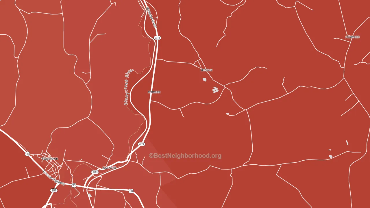 Wilbur, PA block-group political-lean map