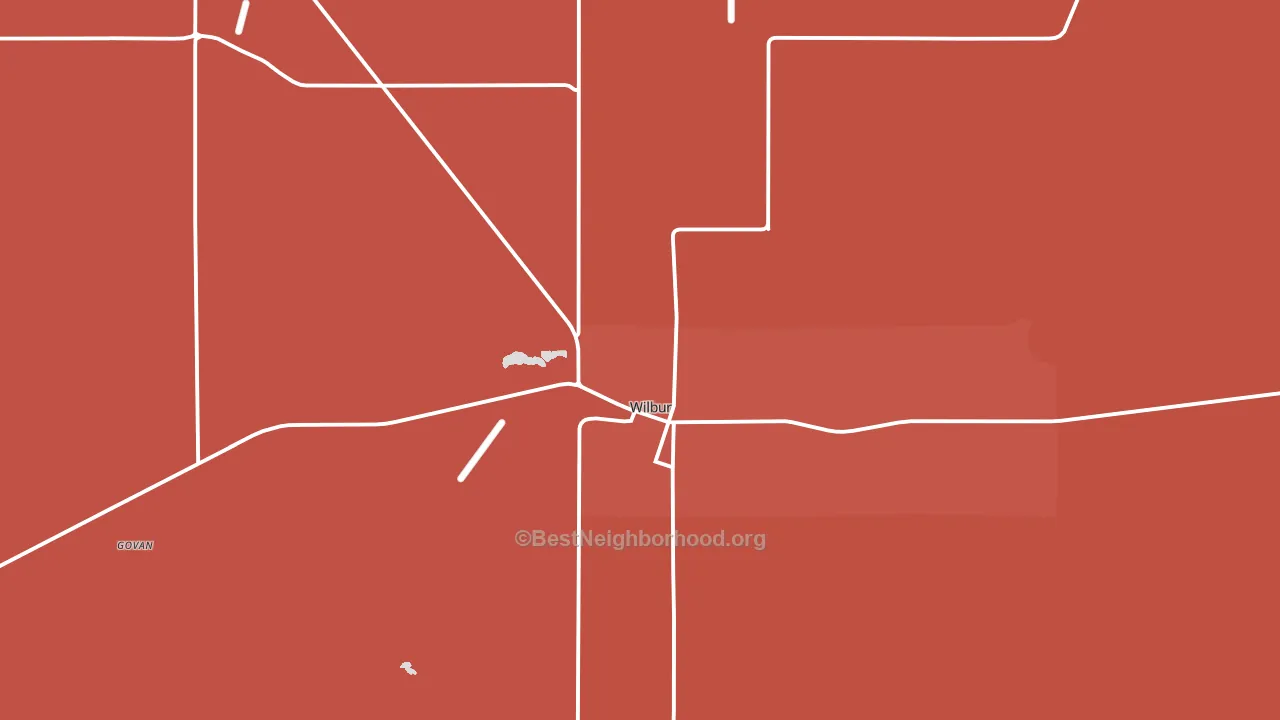 Wilbur, WA block-group political-lean map