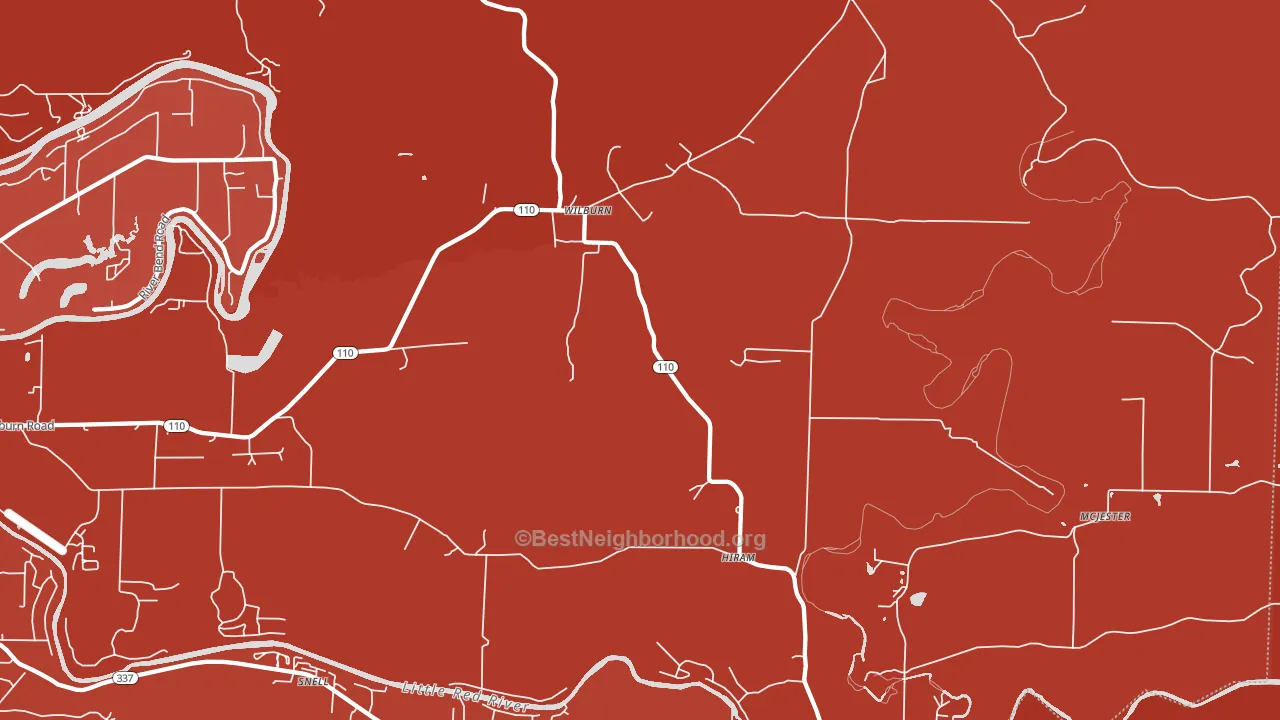 Wilburn, AR block-group political-lean map