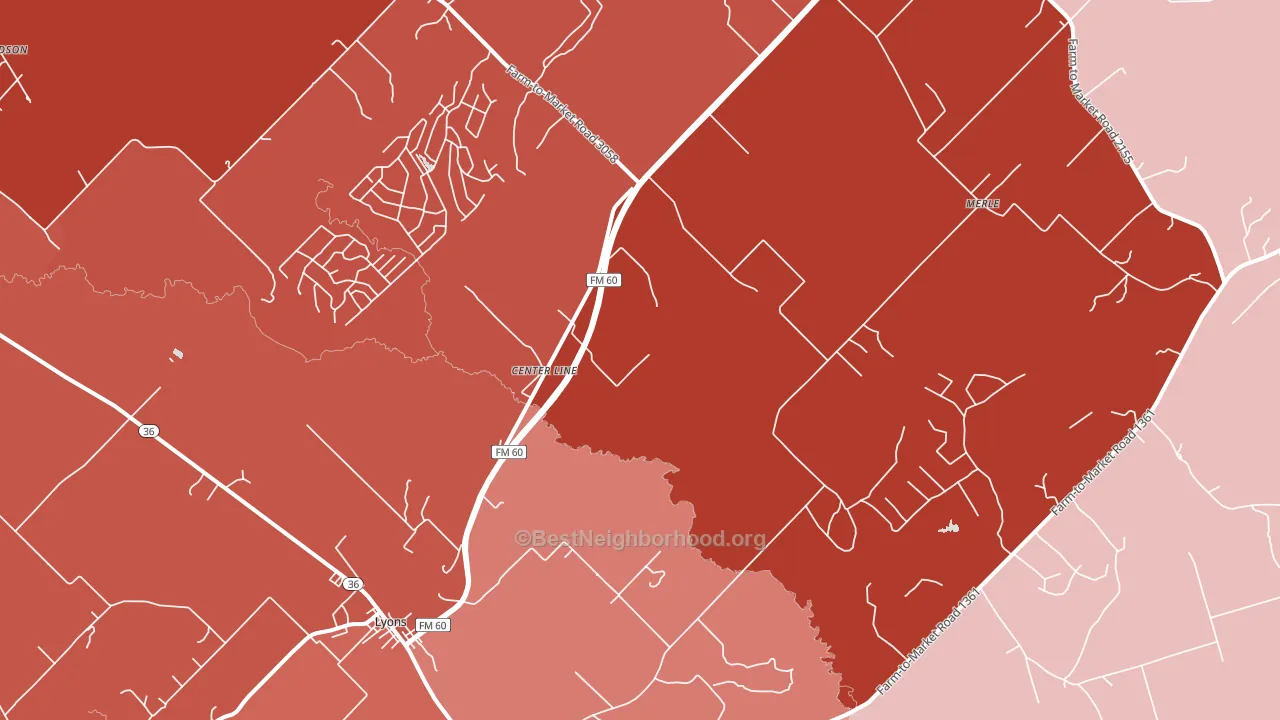 Wilcox, TX block-group political-lean map