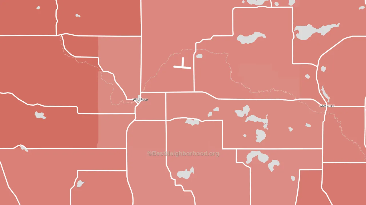 Wild Rose, WI block-group political-lean map